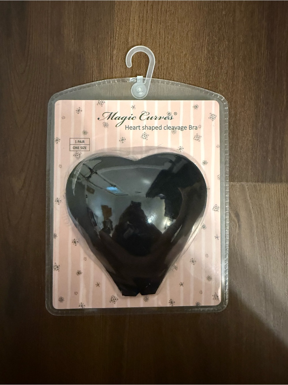 Heart-Shaped Cleavage Bra - Black
